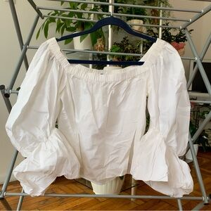 🚫SOLD🚫 ZARA Women Off Shoulder White Top With Puffy Sleeves Size S